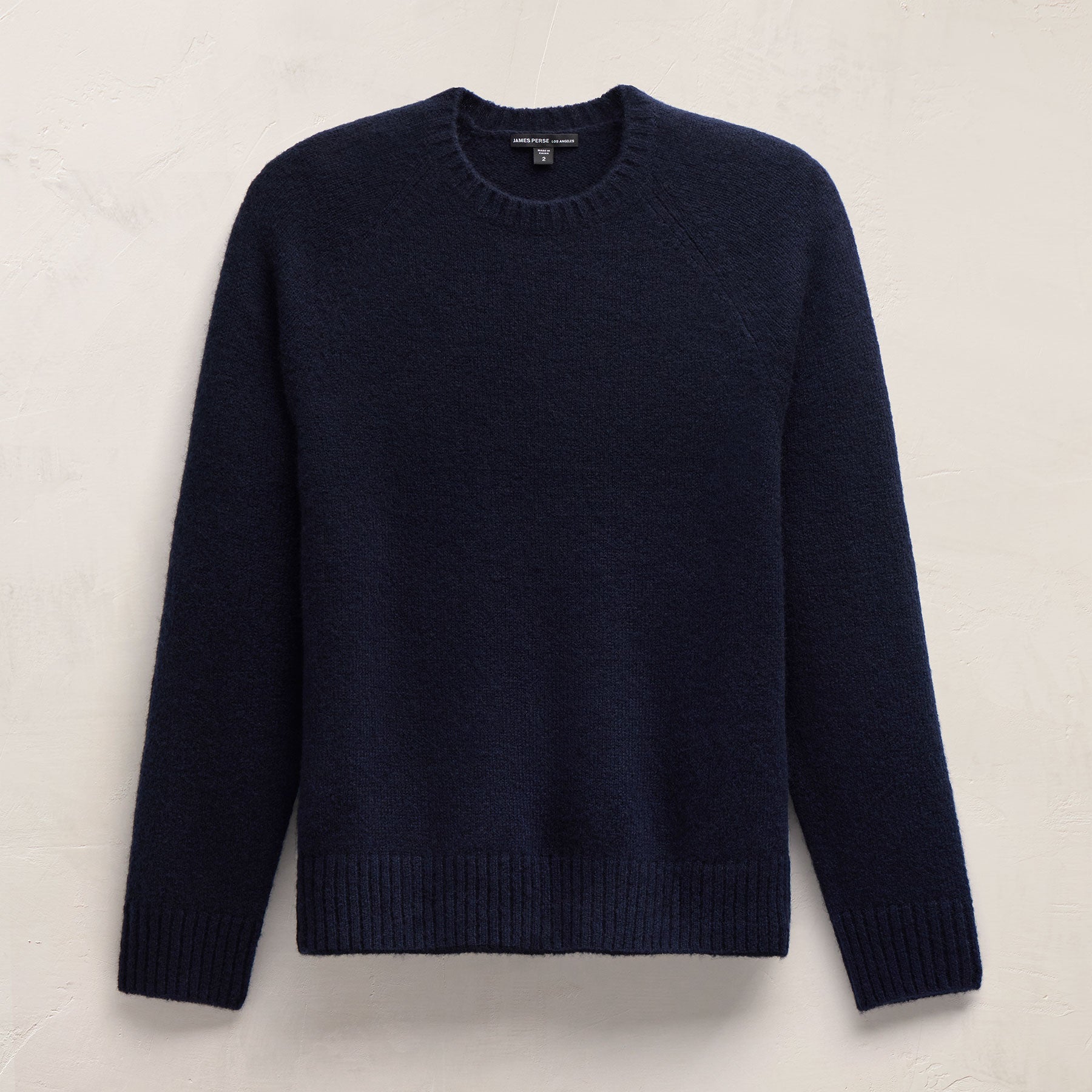 Lightweight Textured Cashmere Crew in Deep Navy | James Perse Los Angeles