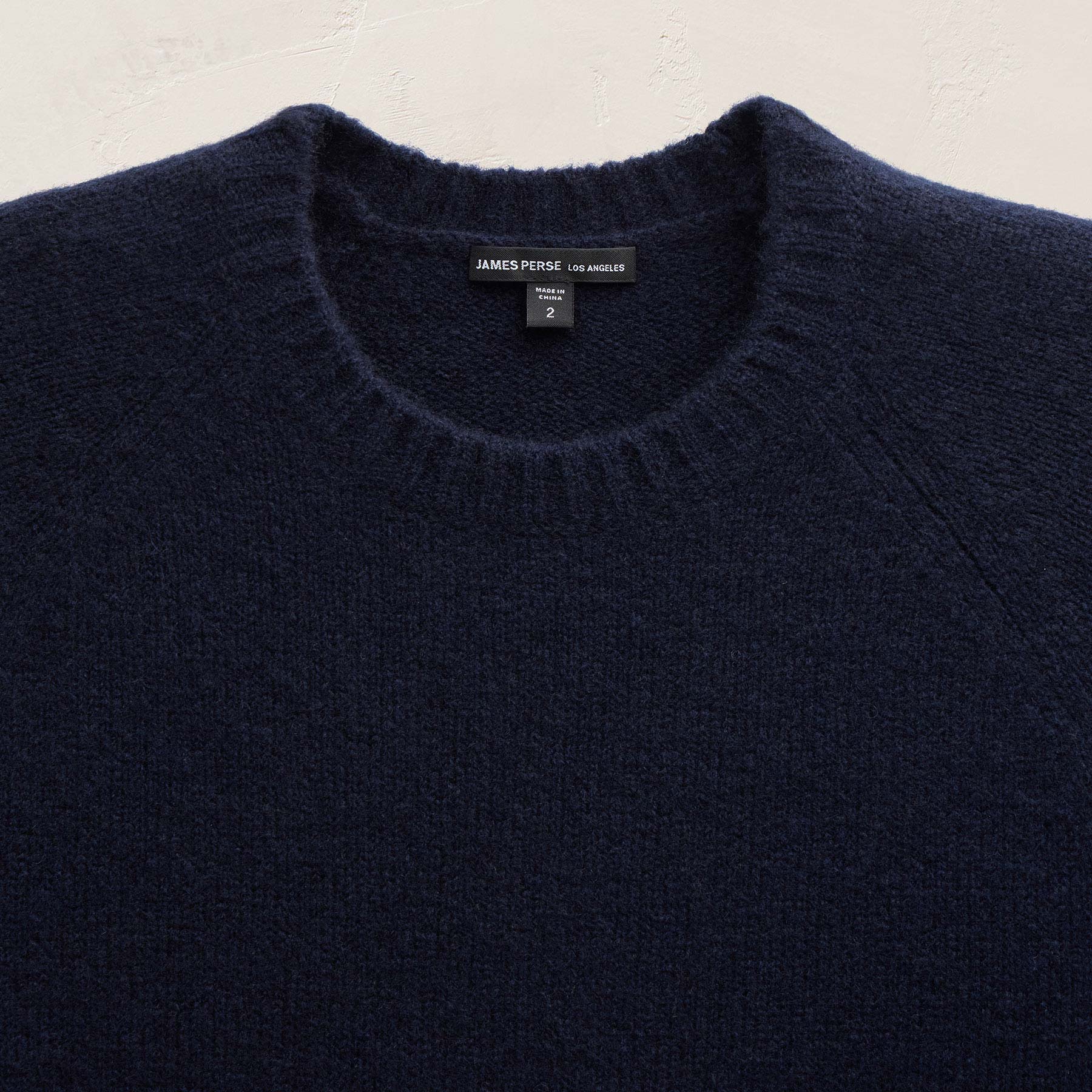 Lightweight Textured Cashmere Crew - Deep Navy | James Perse Los