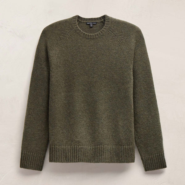 Lightweight Textured Cashmere Crew in Fir | James Perse Los Angeles