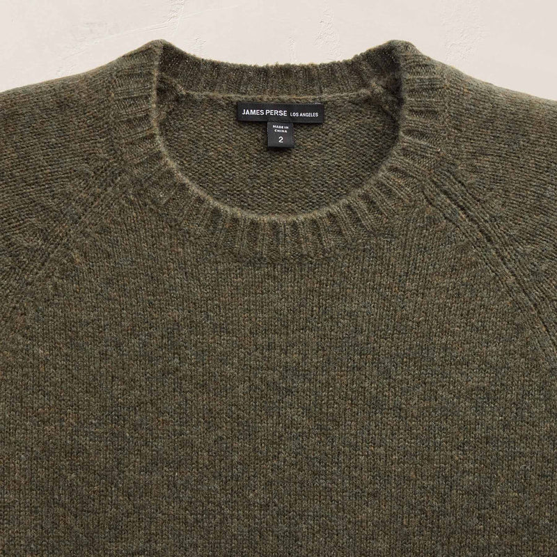 Lightweight Textured Cashmere Crew in Fir | James Perse Los Angeles