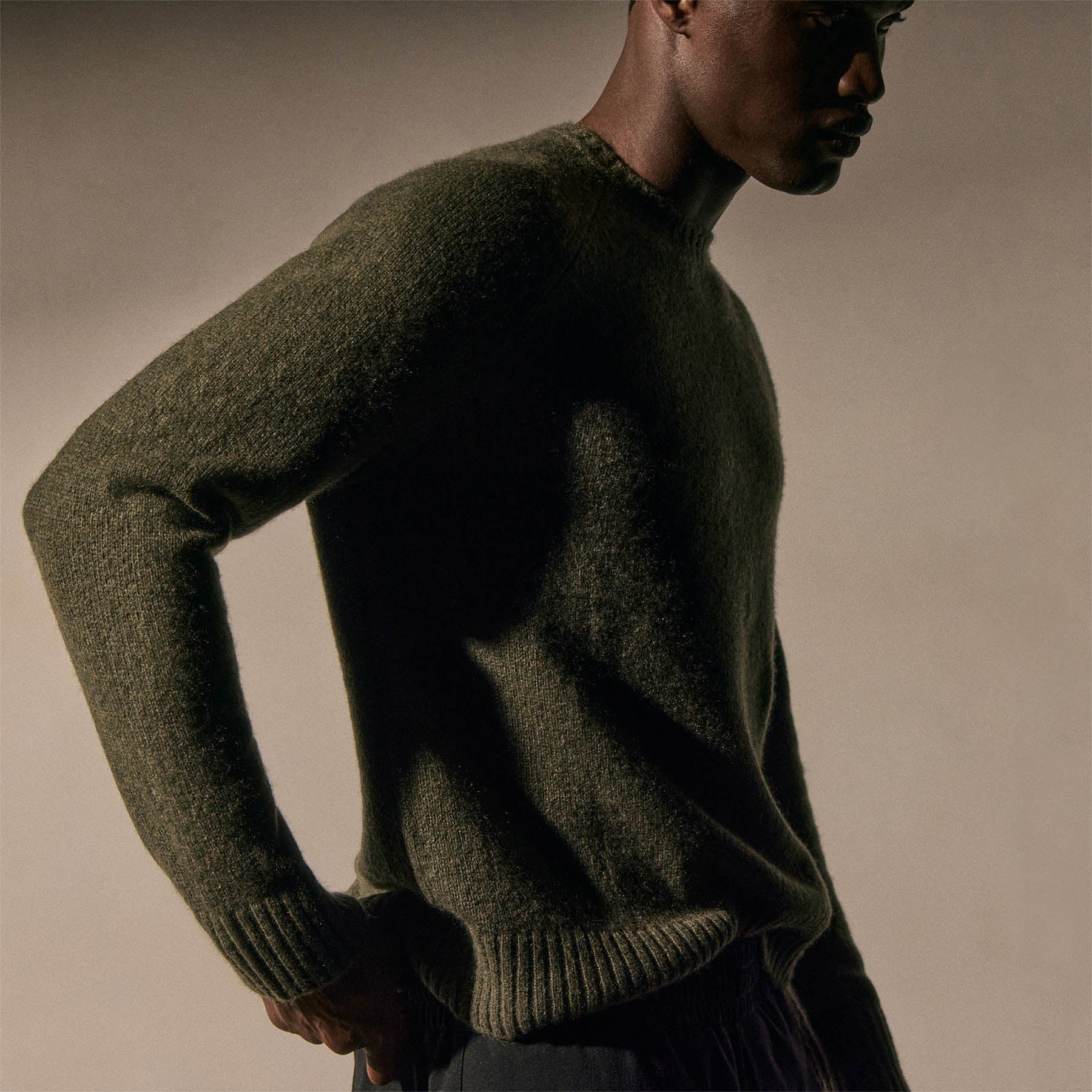 Lightweight Textured Cashmere Crew