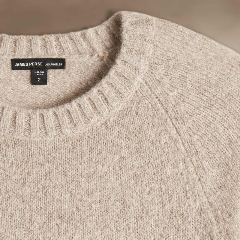 Lightweight Textured Cashmere Crew  in Hazel | James Perse Los Angeles