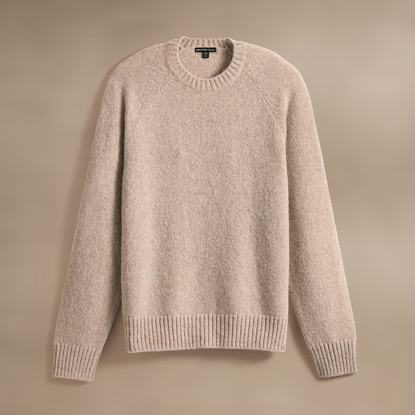 Lightweight Textured Cashmere Crew in Hazel | James Perse Los Angeles