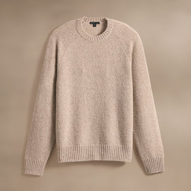 Lightweight Textured Cashmere Crew in Hazel | James Perse Los Angeles