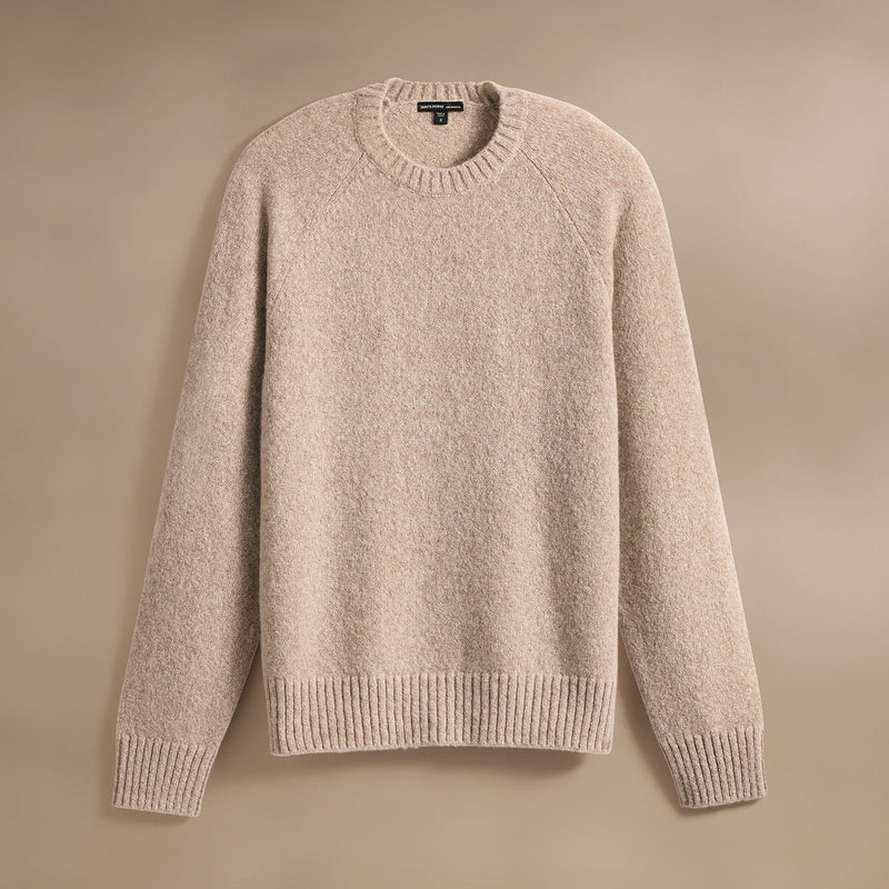 Lightweight Textured Cashmere Crew in Hazel | James Perse Los Angeles