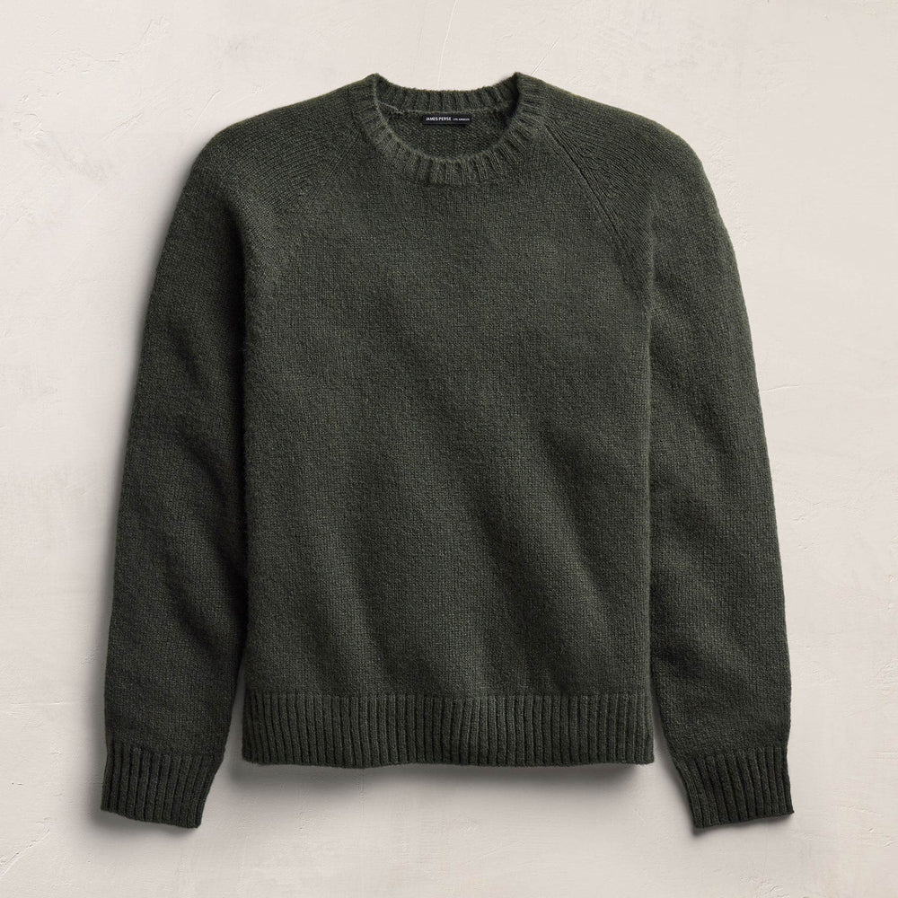 Lightweight Textured Cashmere Crew - Pine