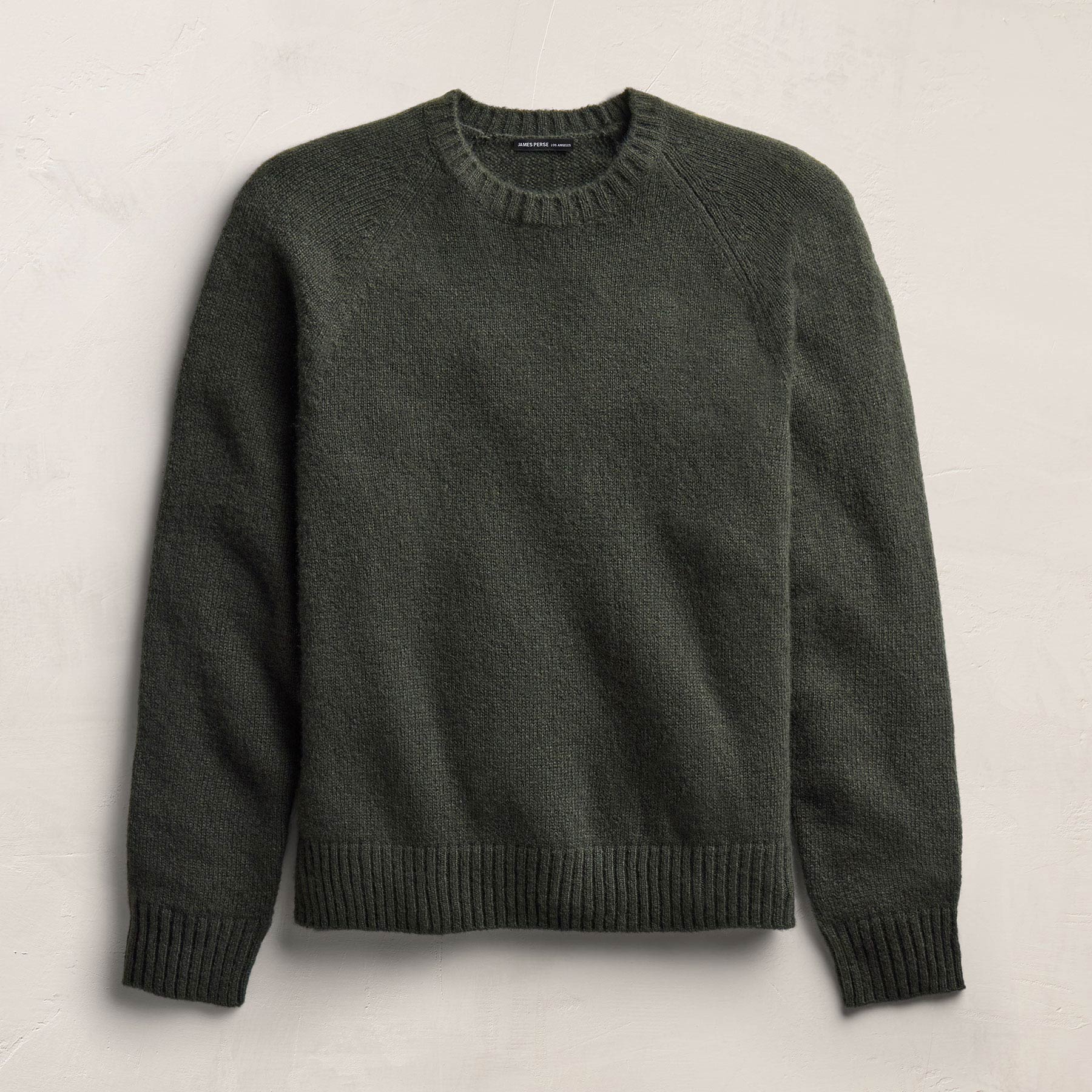 Lightweight Textured Cashmere Crew - Pine