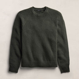 Lightweight Textured Cashmere Crew - Pine