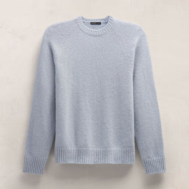 Lightweight Textured Cashmere Crew in Pale Blue | James Perse Los Angeles FLAT