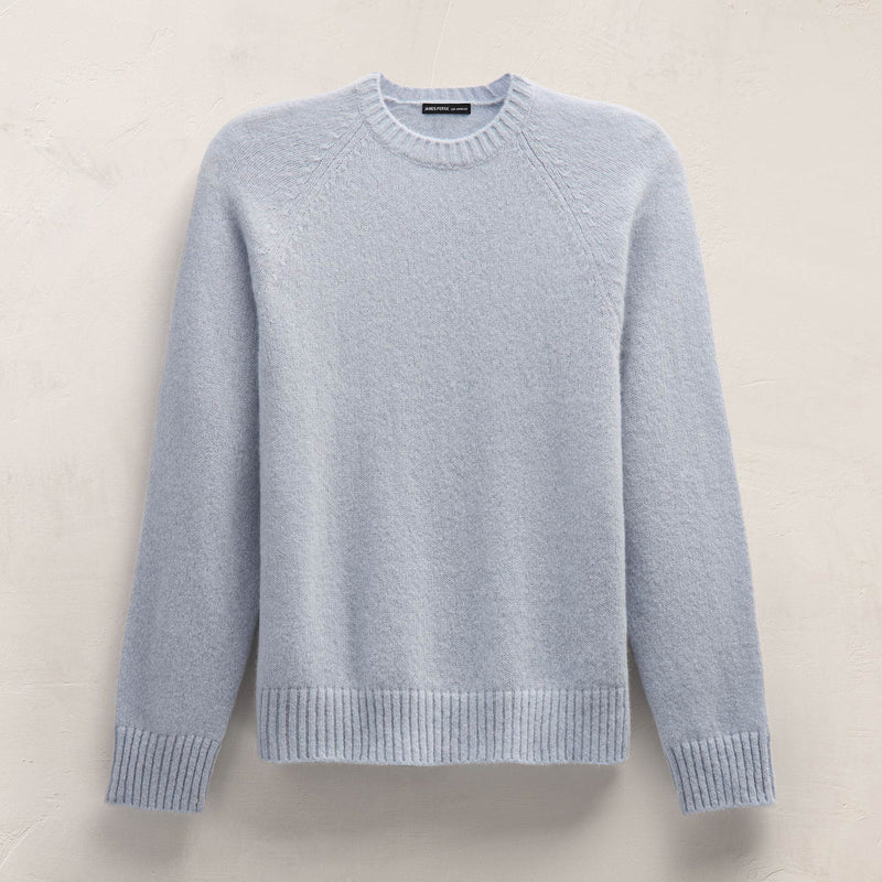 Lightweight Textured Cashmere Crew in Pale Blue | James Perse Los Angeles FLAT