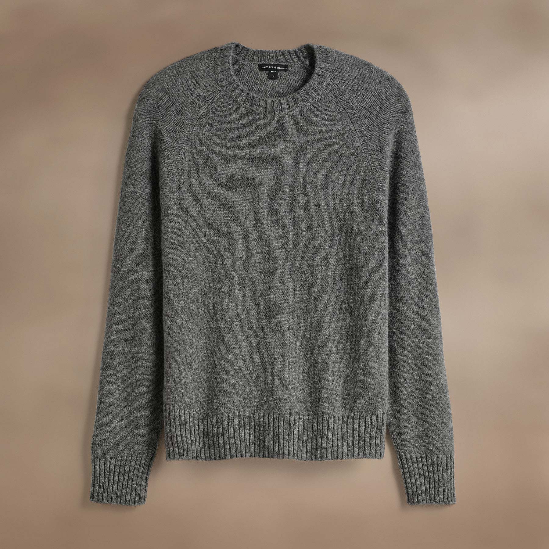 Lightweight Textured Cashmere Crew in Thunder | James Perse Los Angeles