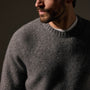 Lightweight Textured Cashmere Crew in Thunder | James Perse Los Angeles