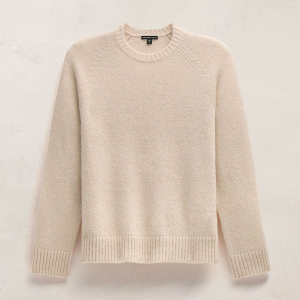 Lightweight Textured Cashmere Crew in Wheat | James Perse Los Angeles