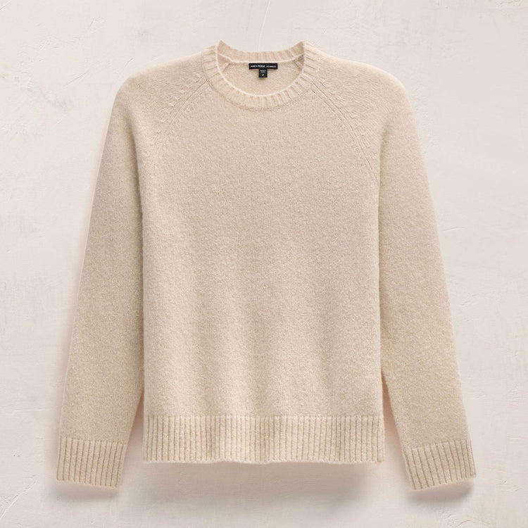 Lightweight Textured Cashmere Crew in Wheat | James Perse Los Angeles