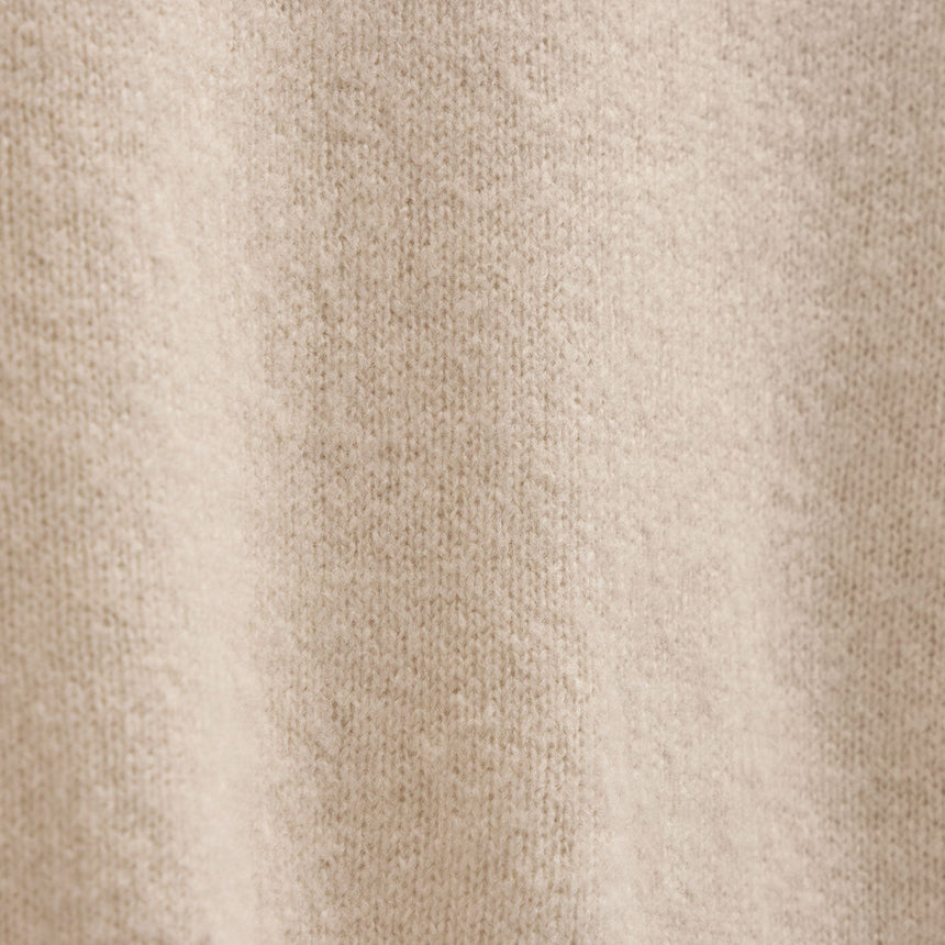 Lightweight Textured Cashmere Crew in Wheat | James Perse Los Angeles FLAT