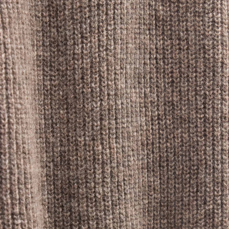 Lightweight Cashmere Button Funnel Neck in Beige Melange | James Perse Los Angeles FLAT