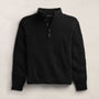 Lightweight Cashmere 1/4 Button Sweater - Black | James Perse Los Angeles