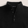 Lightweight Cashmere 1/4 Button Sweater - Black | James Perse Los Angeles
