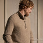 Lightweight Cashmere 1/4 Button Sweater in Coyote | James Perse Los Angeles