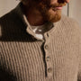 Lightweight Cashmere 1/4 Button Sweater in Coyote | James Perse Los Angeles