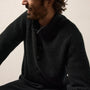 Lightweight Cashmere Button Funnel Neck In Black | James Perse Los Angeles