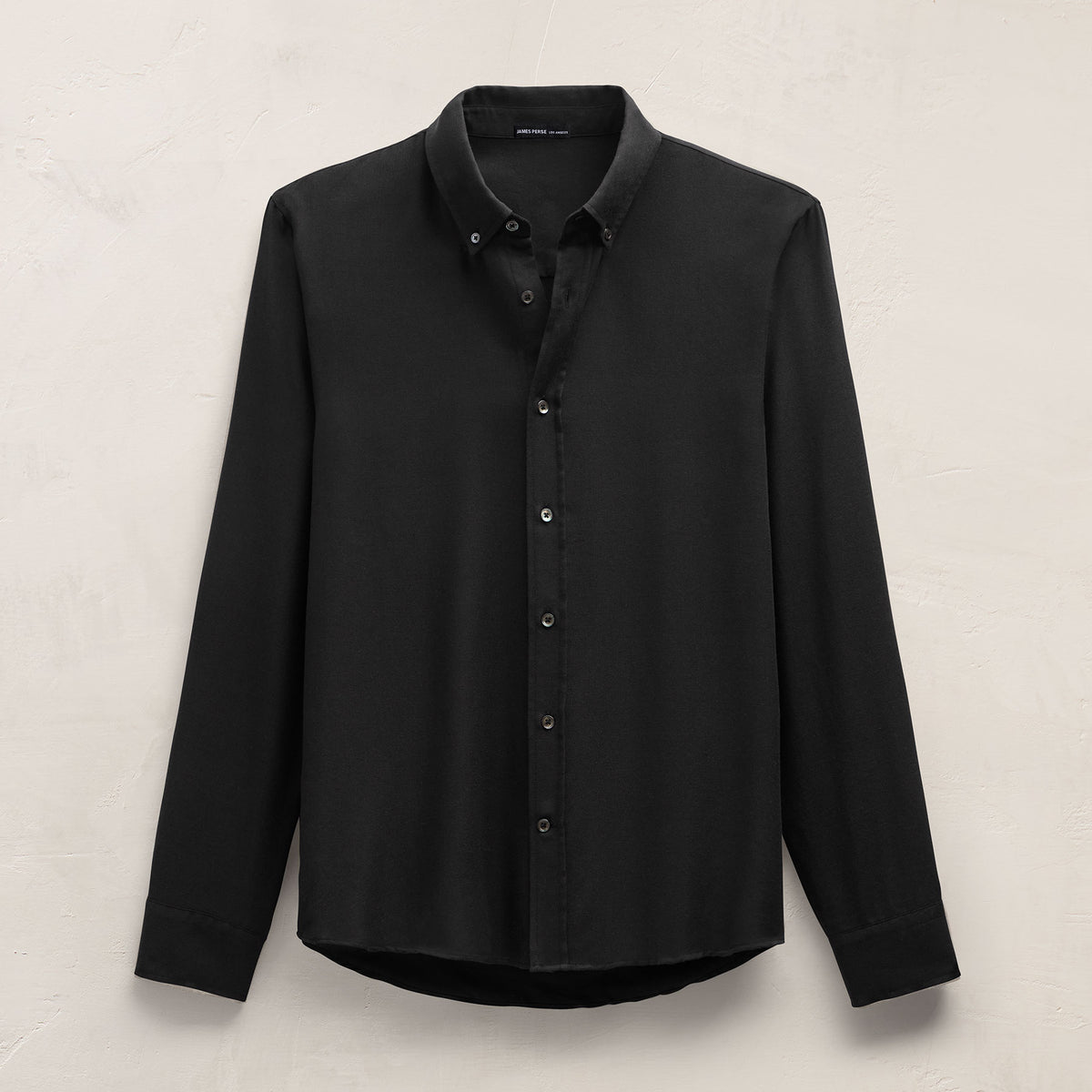 Cotton Cashmere Twill Shirt in Black | James Perse Los Angeles