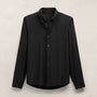 Cotton Cashmere Twill Shirt in Black | James Perse Los Angeles