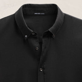 Cotton Cashmere Twill Shirt in Black | James Perse Los Angeles