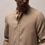 Cotton Cashmere Twill Shirt in Soft Beige | James Perse Los Angeles