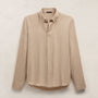 Cotton Cashmere Twill Shirt in Soft Beige | James Perse Los Angeles