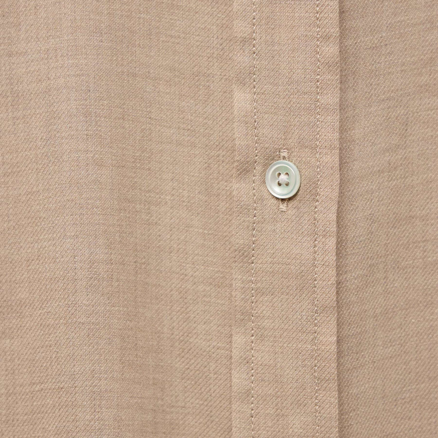 Cotton Cashmere Twill Shirt in Soft Beige | James Perse Los Angeles