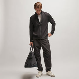 French Terry Zip Up in Black | James Perse Los Angeles