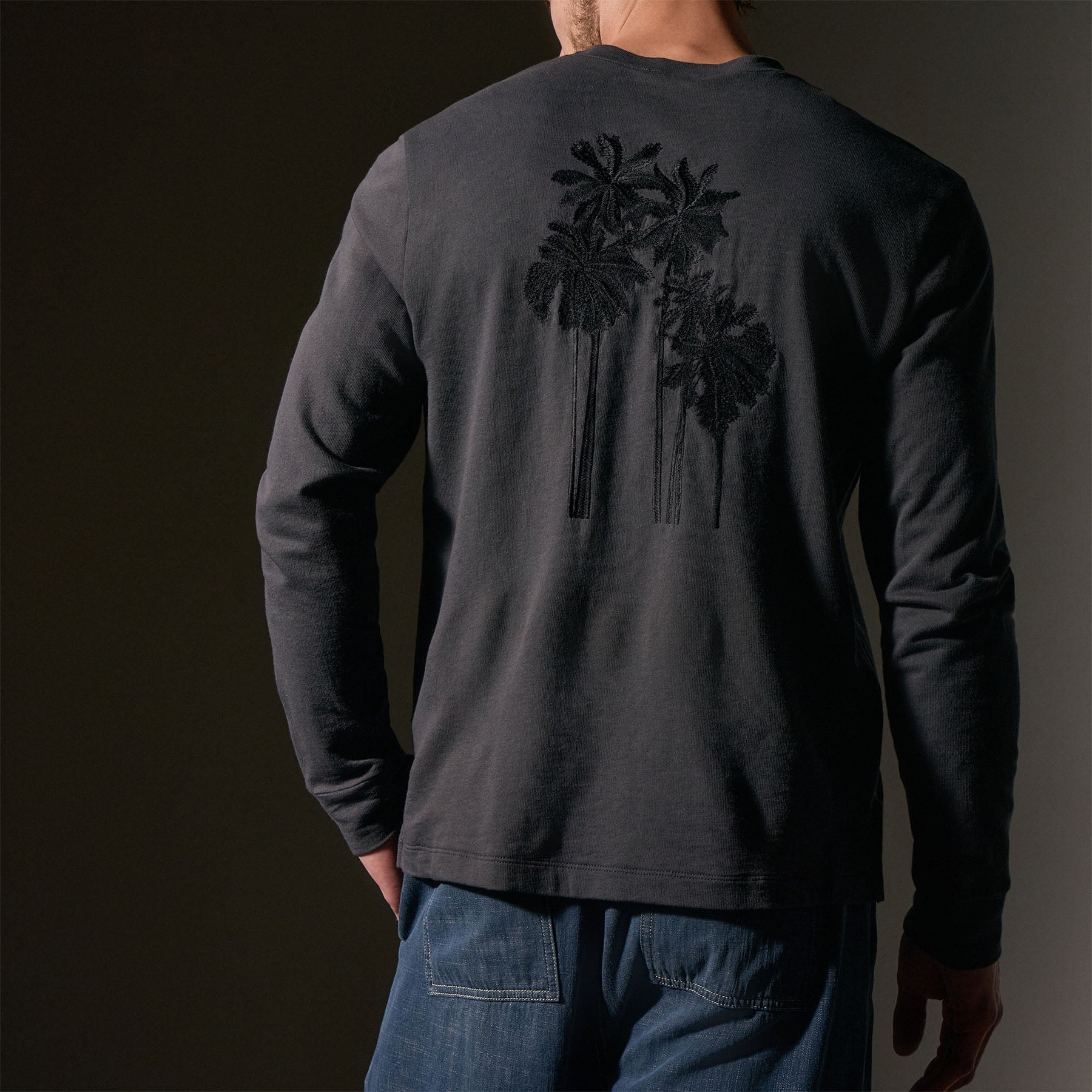 Palm Tree Sweat Top in Magma/Black | James Perse Los Angeles