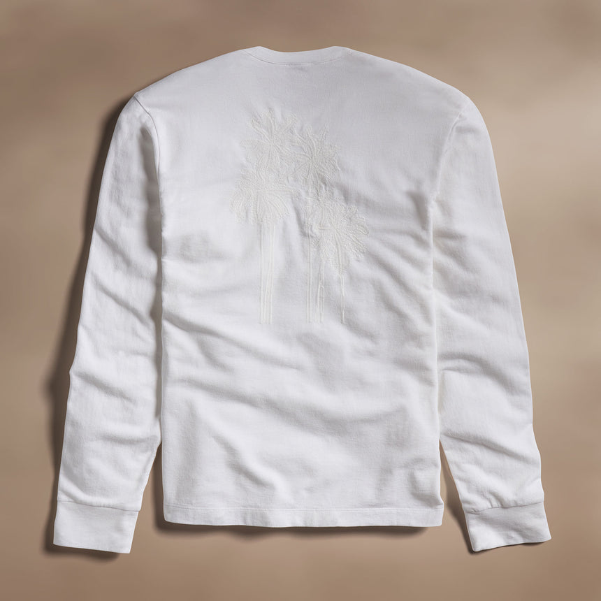 Palm Tree Sweat Top in White/White | James Perse Los Angeles
