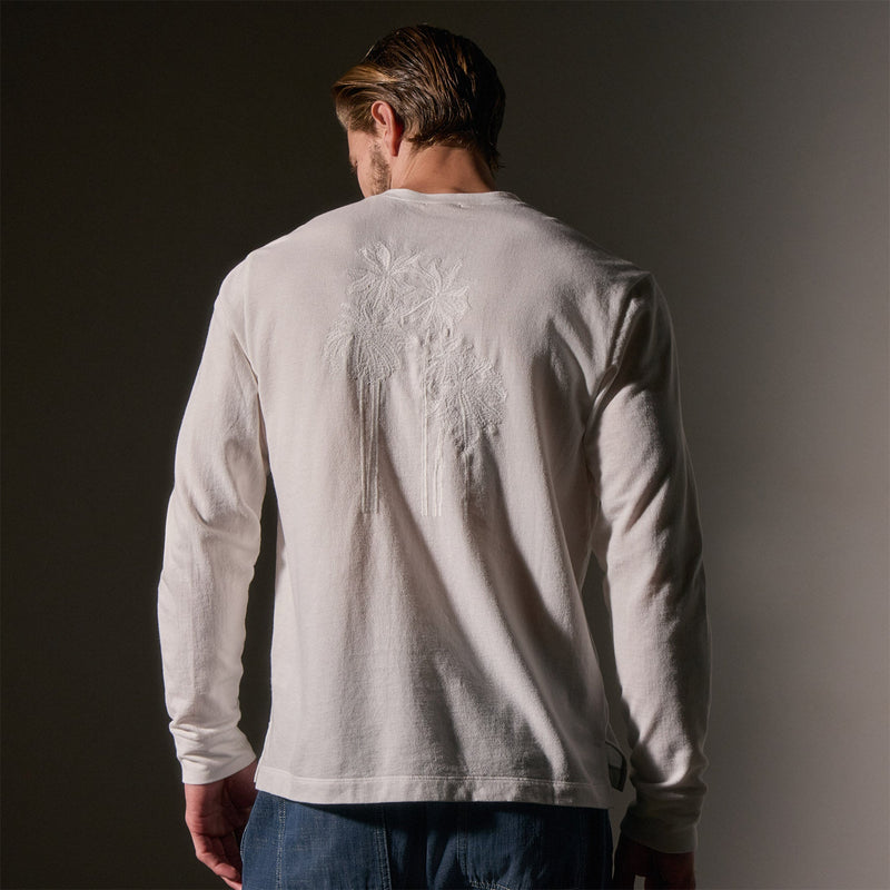Palm Tree Sweat Top in White/White | James Perse Los Angeles