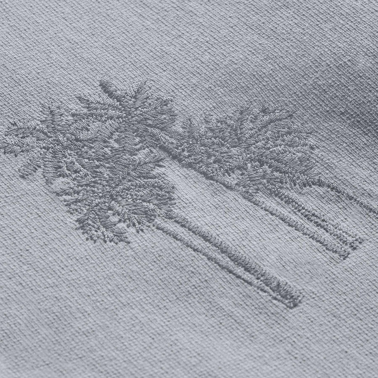 Palm Tree Embroidered Polo - Grey Sky/Magma