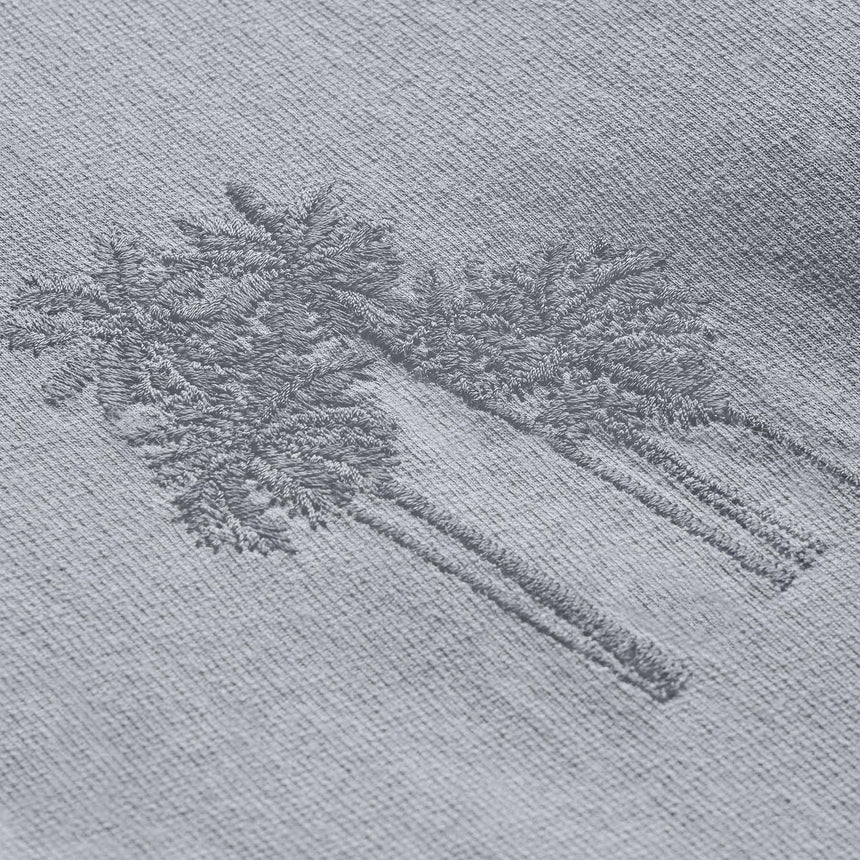Palm Tree Embroidered Polo - Grey Sky/Magma