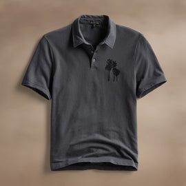 Ltwt French Terry Palm Polo in Magma/Black | James Perse Los Angeles