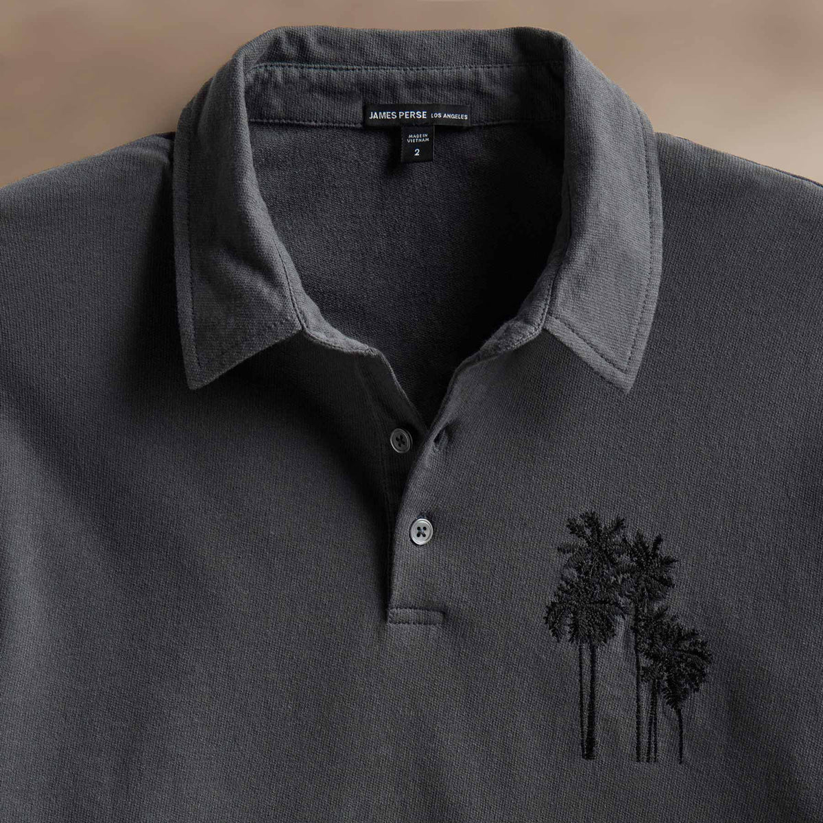 Ltwt French Terry Palm Polo in Magma/Black | James Perse Los Angeles