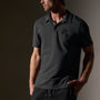 Palm Tree Embroidered Polo in Magma/Black | James Perse Los Angeles