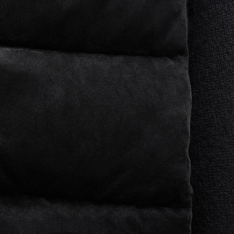 Suede Front Zip Up Sweater in Black | James Perse Los Angeles FLAT