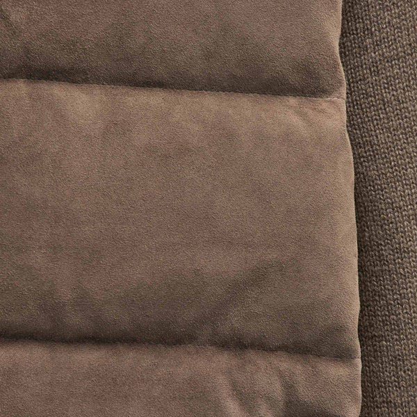 Suede Front Zip Up Sweater in Caribou | James Perse Los Angeles