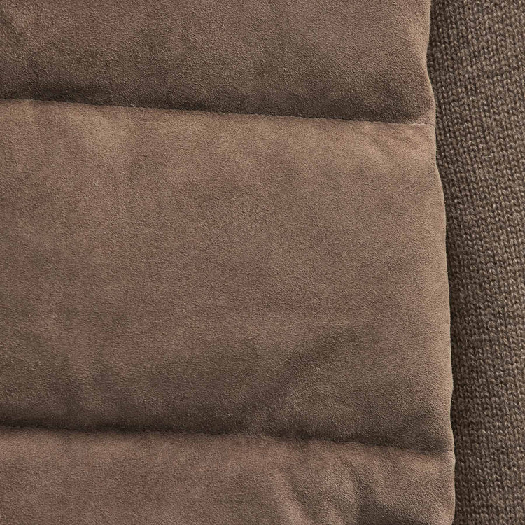 Suede Front Zip Up Sweater in Caribou | James Perse Los Angeles