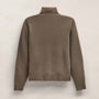 Suede Front Zip Up Sweater in Caribou | James Perse Los Angeles