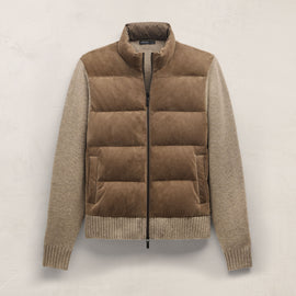 Suede Front Zip Up Sweater - Coyote