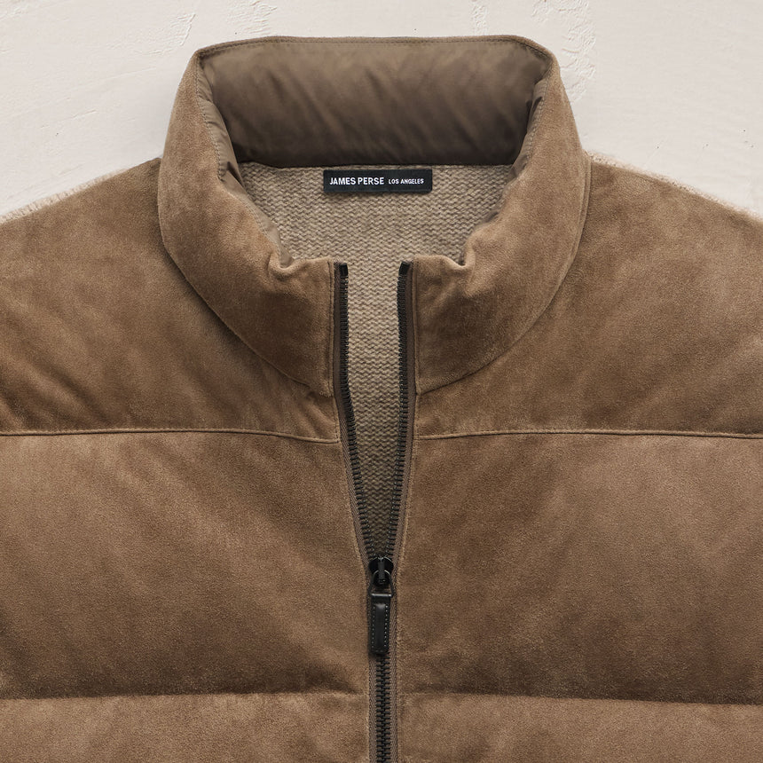 Suede Front Zip Up Sweater - Coyote