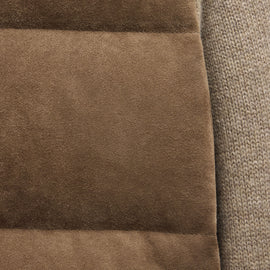 Suede Front Zip Up Sweater - Coyote