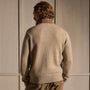 Suede Front Zip Up Sweater in Coyote | James Perse Los Angeles