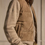 Suede Front Zip Up Sweater in Coyote | James Perse Los Angeles