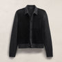 Suede Front Sweater Cardigan in Coal | James Perse Los Angeles FLAT